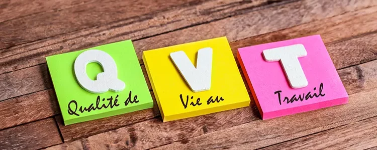 QVT sur des post-it : Qualité de vie au Travail